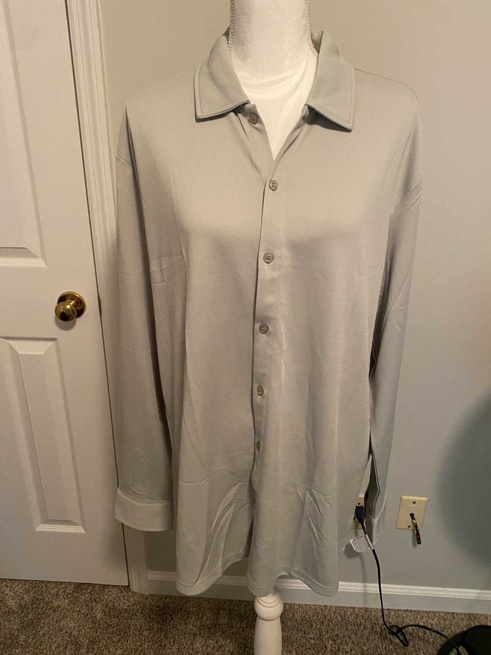 Light Green Button-Up Long Sleeve Top Coofandy Size XL NWT